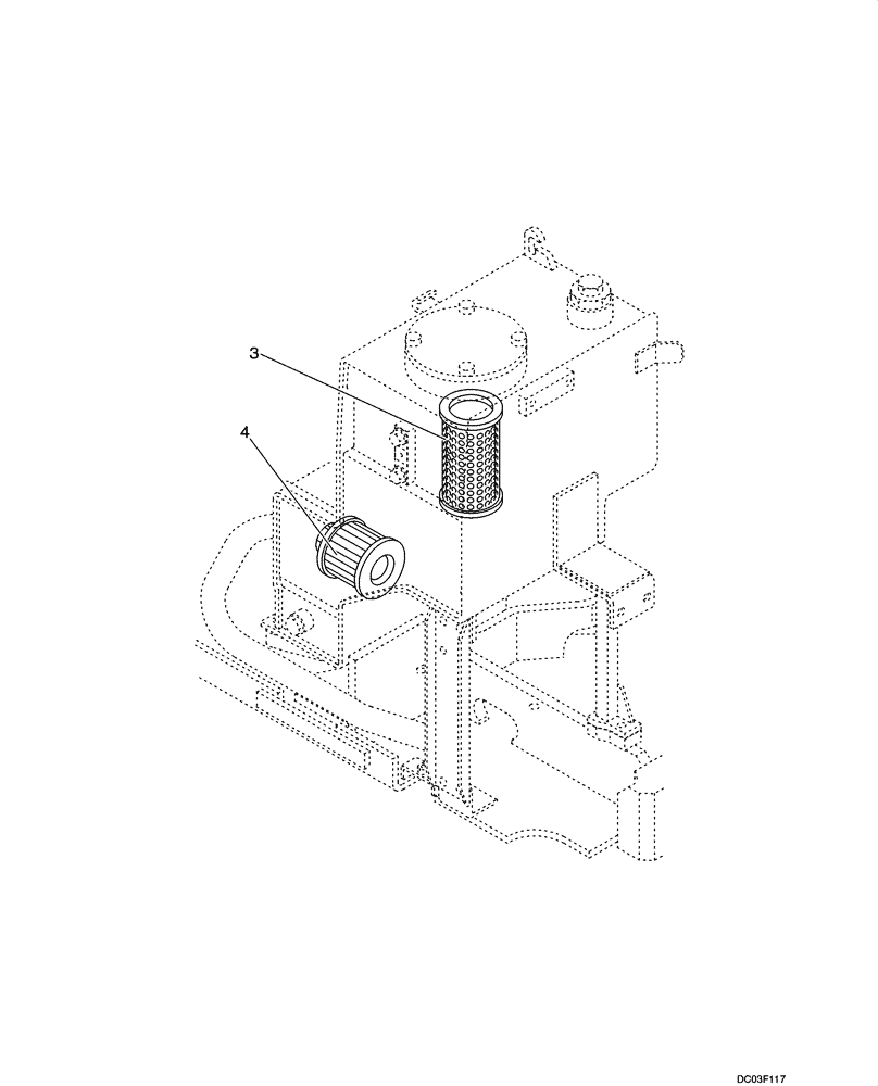 Схема запчастей Case CX14 - (08-57[00]) - HYDRAULIC TANK - FILTERS (08) - HYDRAULICS