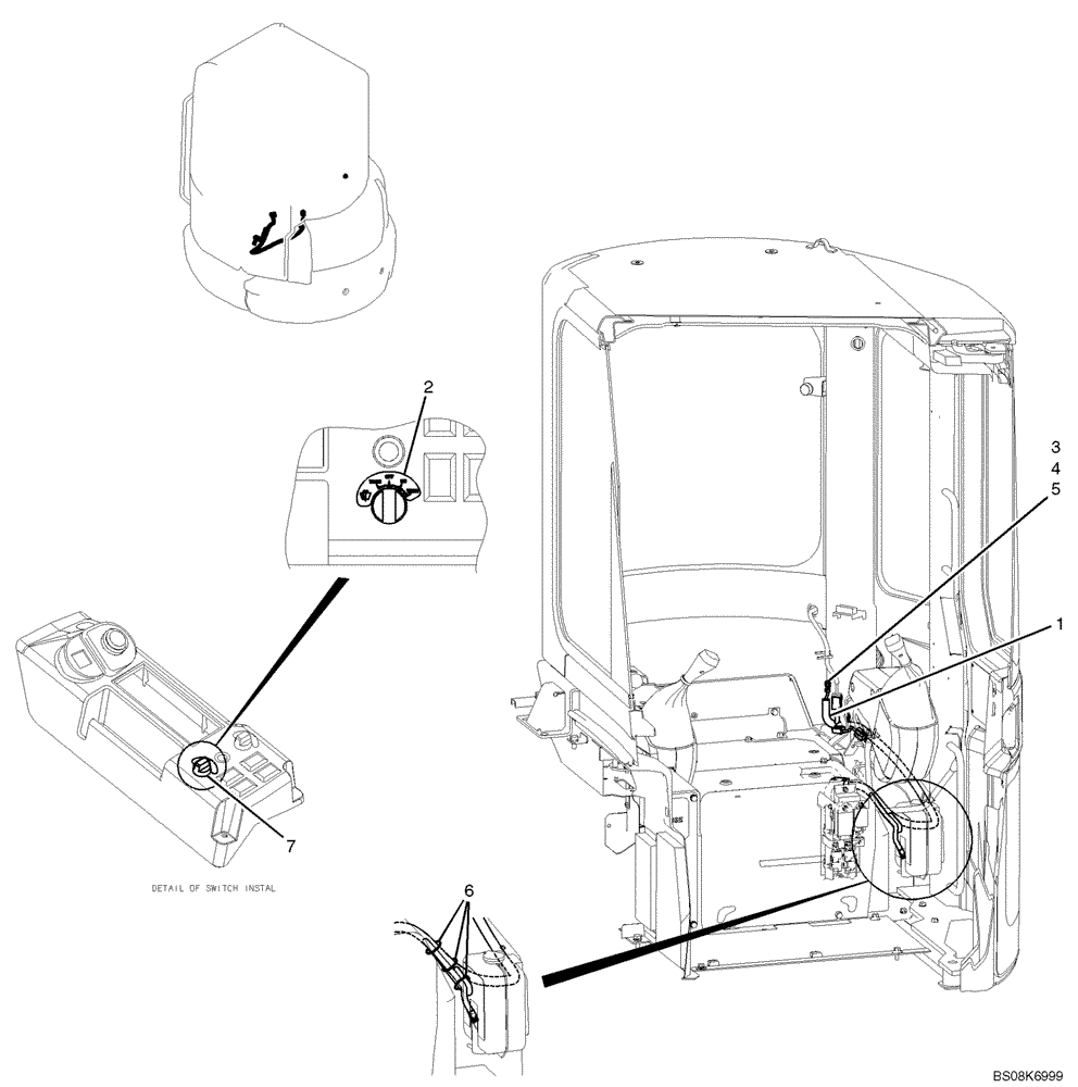 Схема запчастей Case CX27B BTW - (01-076) - HARNESS ASSY, CAB (PW14E00002F1) (55) - ELECTRICAL SYSTEMS