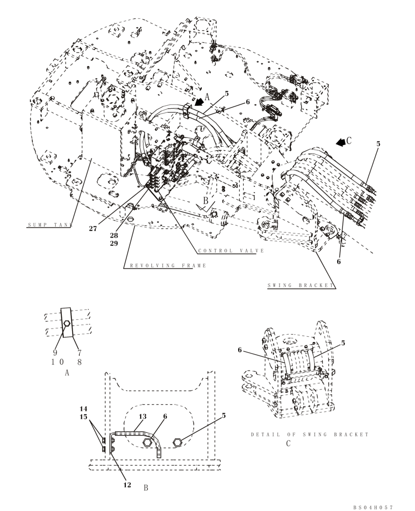 Схема запчастей Case CX80 - (08-77) - HYDRAULICS, AUXILIARY - DOUBLE ACTING CIRCUIT (08) - HYDRAULICS