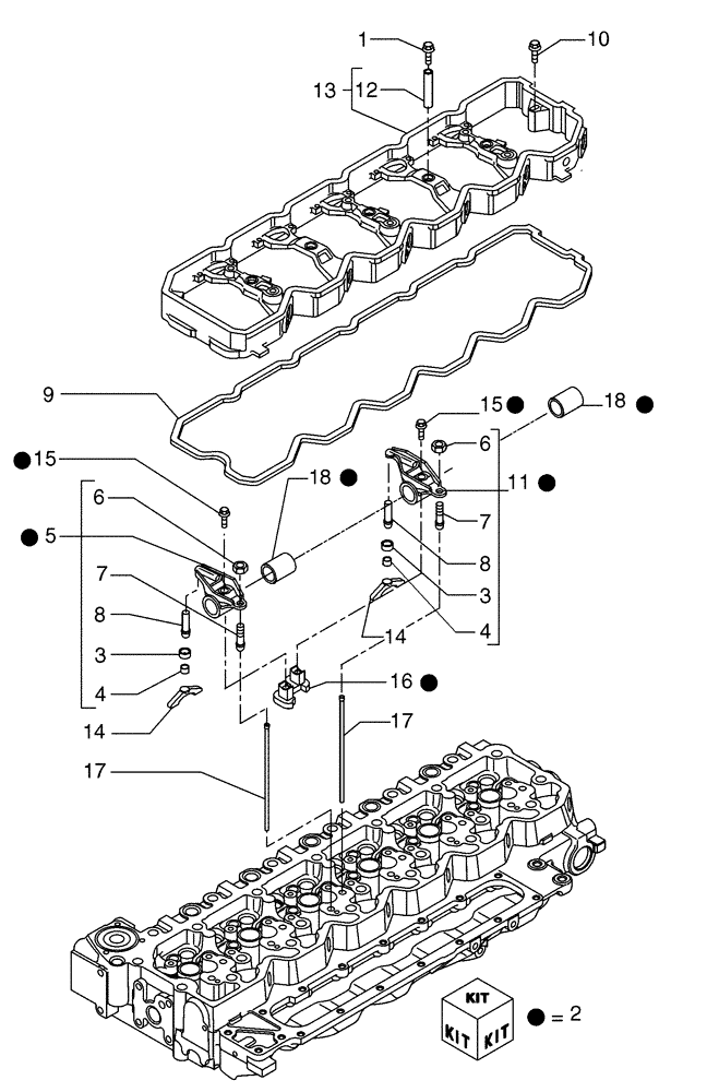 Схема запчастей Case 865 VHP - (02-26[01]) - CYLINDER HEAD (02) - ENGINE