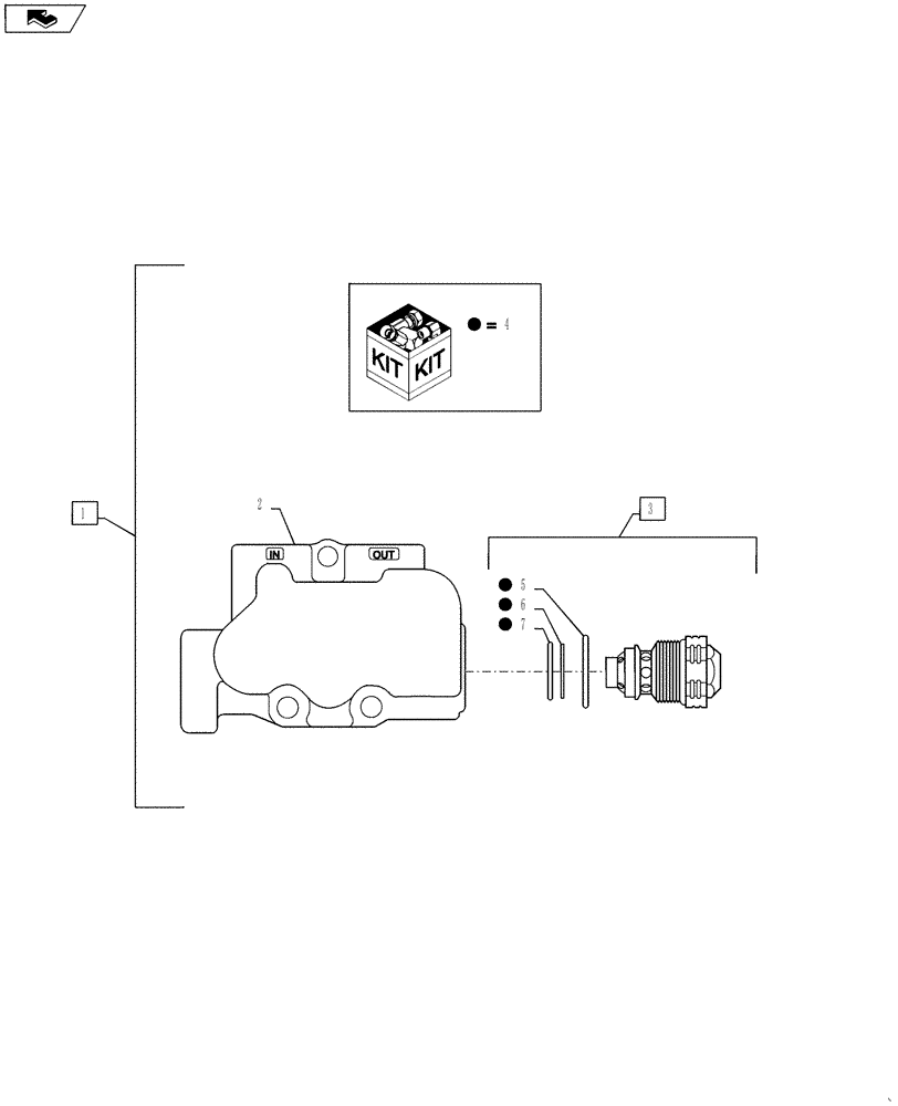 Схема запчастей Case 588H - (35.355.04) - VALVE INLET SECTION (35) - HYDRAULIC SYSTEMS