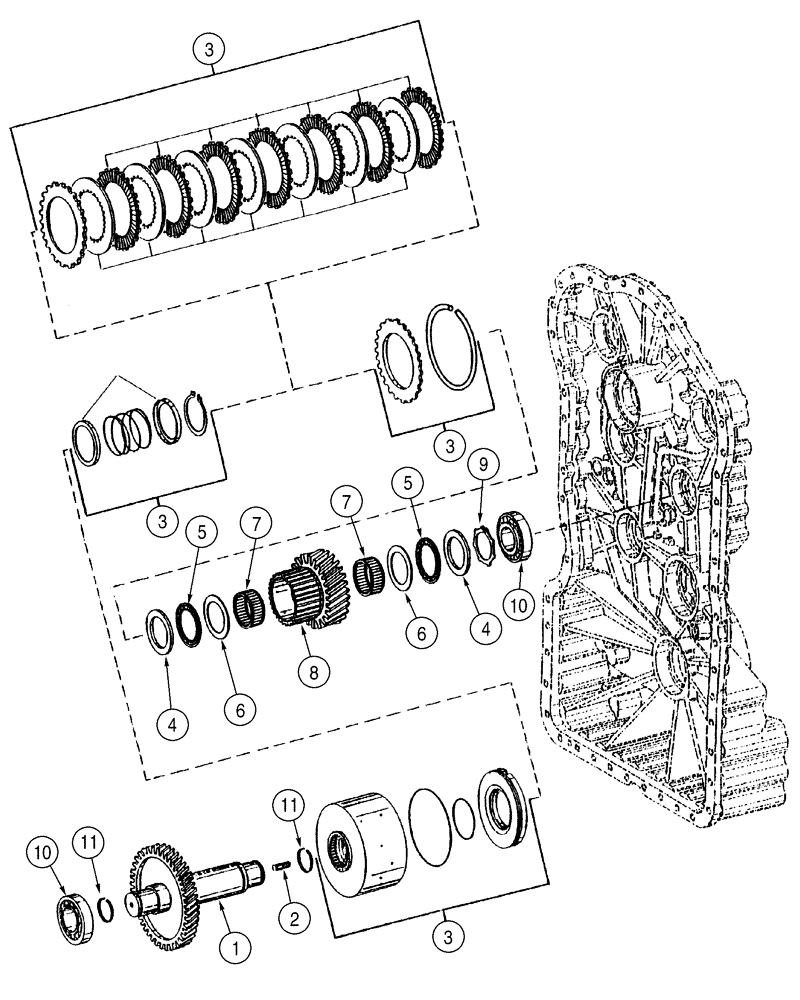 Схема запчастей Case 621D - (06-09) - TRANSMISSION - CLUTCH ASSY, SECOND (06) - POWER TRAIN