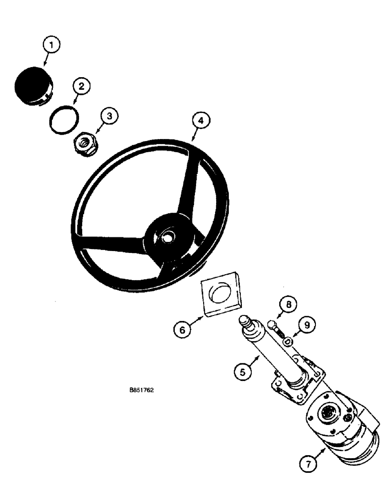 Схема запчастей Case 660 - (5-02) - STEERING WHEEL AND MOUNTING (05) - STEERING