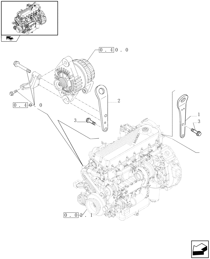 Схема запчастей Case F2CE9684C E015 - (0.45.0) - HOOKS - ENGINE (504045661) 