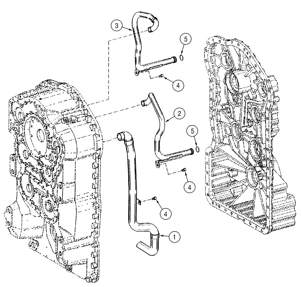 Схема запчастей Case 621D - (06-07) - TRANSMISSION ASSY - HOUSING TUBES (06) - POWER TRAIN