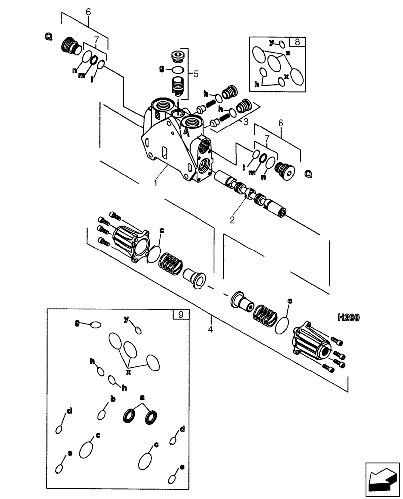 Схема запчастей Case 580SM - (35.150.04) - VALVE SECTION - OPTIONS, AUXILIARY HYDRAULICS, 2 OR 3 SPOOL VALVES (VARIABLE VOLUME PUMP MODELS) (580SM+) (35) - HYDRAULIC SYSTEMS