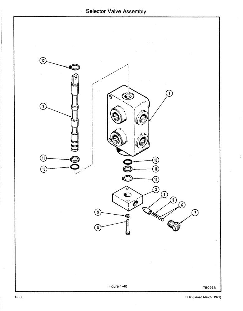 Схема запчастей Case DH7 - (1-80) - SELECTOR VALVE ASSEMBLY (41) - STEERING