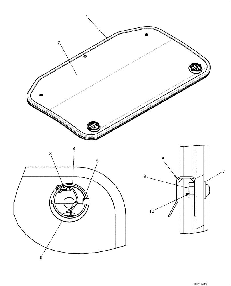 Схема запчастей Case 430 - (09-43) - TOP WINDOW; IF USED (09) - CHASSIS