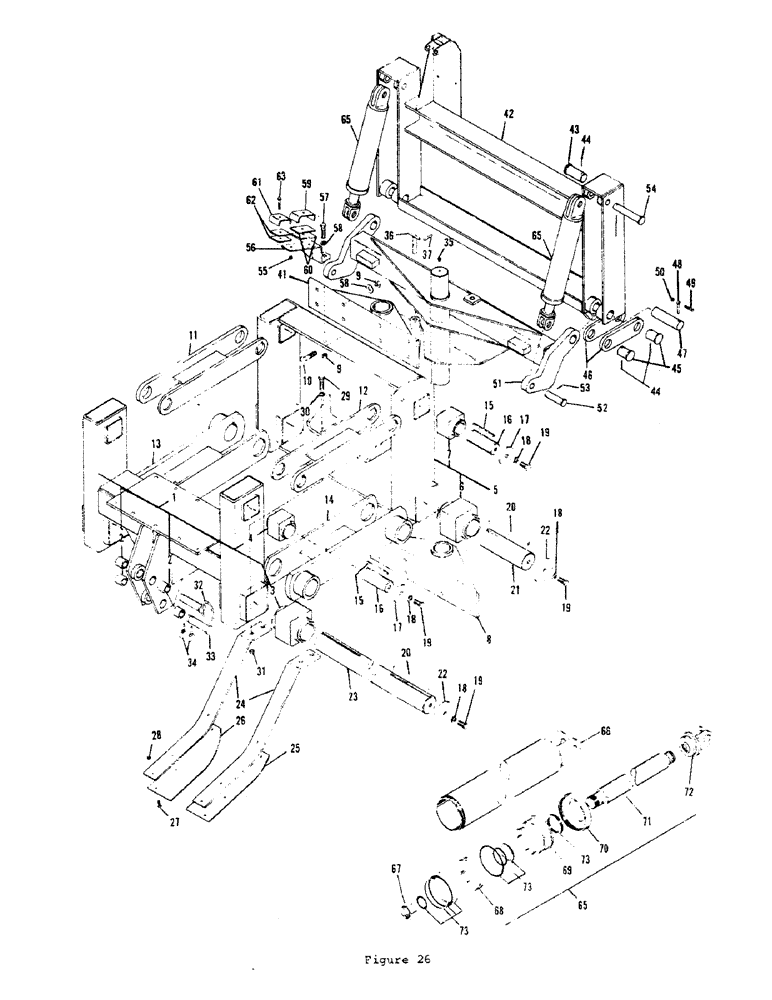 Схема запчастей Case L55 - (54) - P-80 LINE-LAYER, ATTACHING BRACKETS & LIFT CYLINDER ASSEMBLIES 