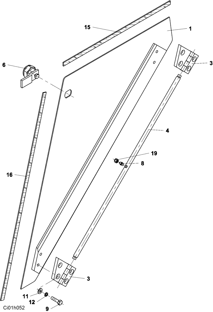 Схема запчастей Case SV223 - (12-001-03[01]) - ACCESS DOOR (12) - Chassis/Attachments