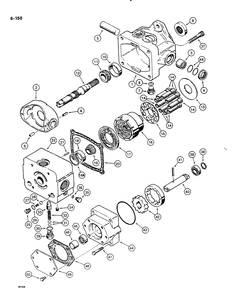 Схема запчастей Case DH4B - (6-150) - GROUND DRIVE PUMP - H672706 (06) - POWER TRAIN