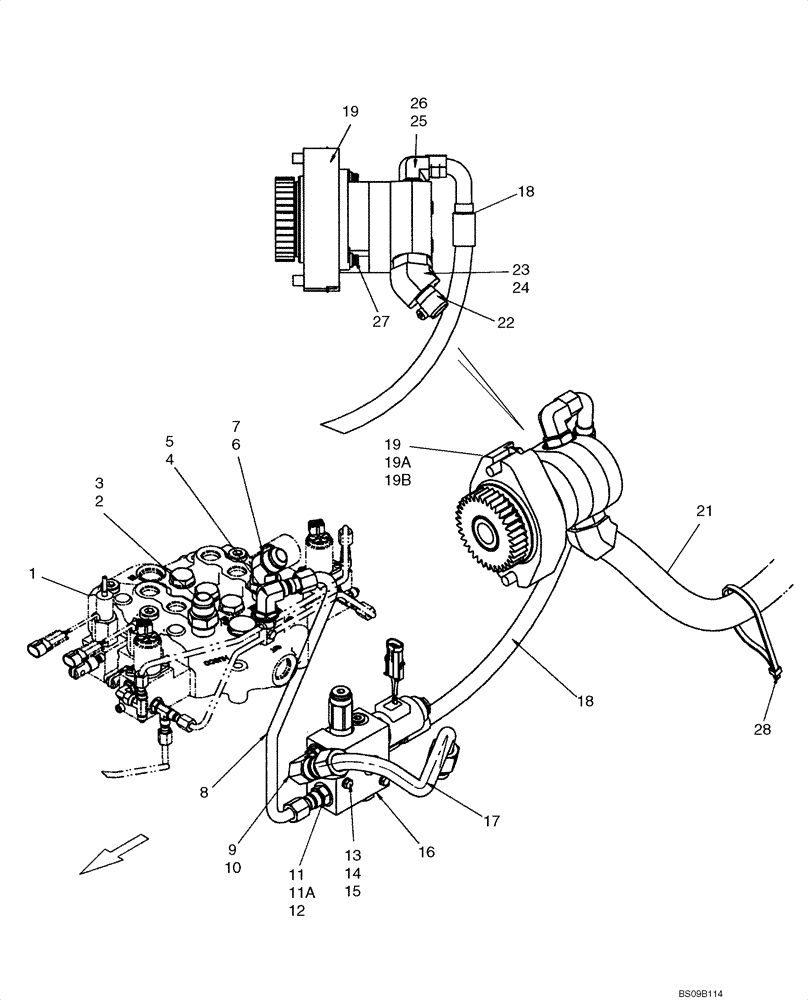 Схема запчастей Case 440 - (08-18) - HIGH FLOW - CONTROL VALVE (08) - HYDRAULICS