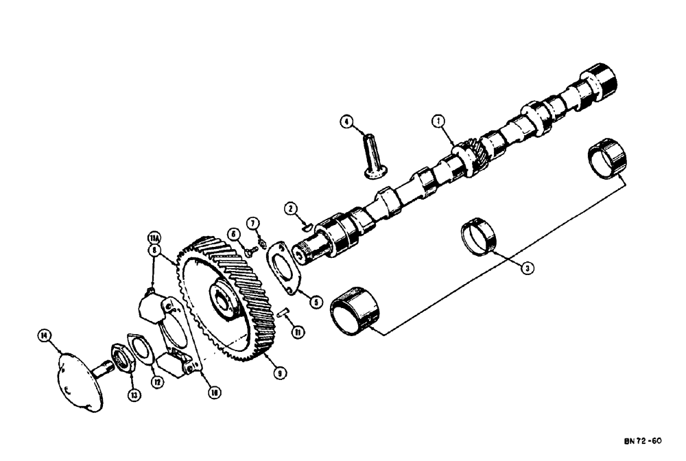 Схема запчастей Case 310E - (005) - CAMSHAFT - GAS (01) - ENGINE