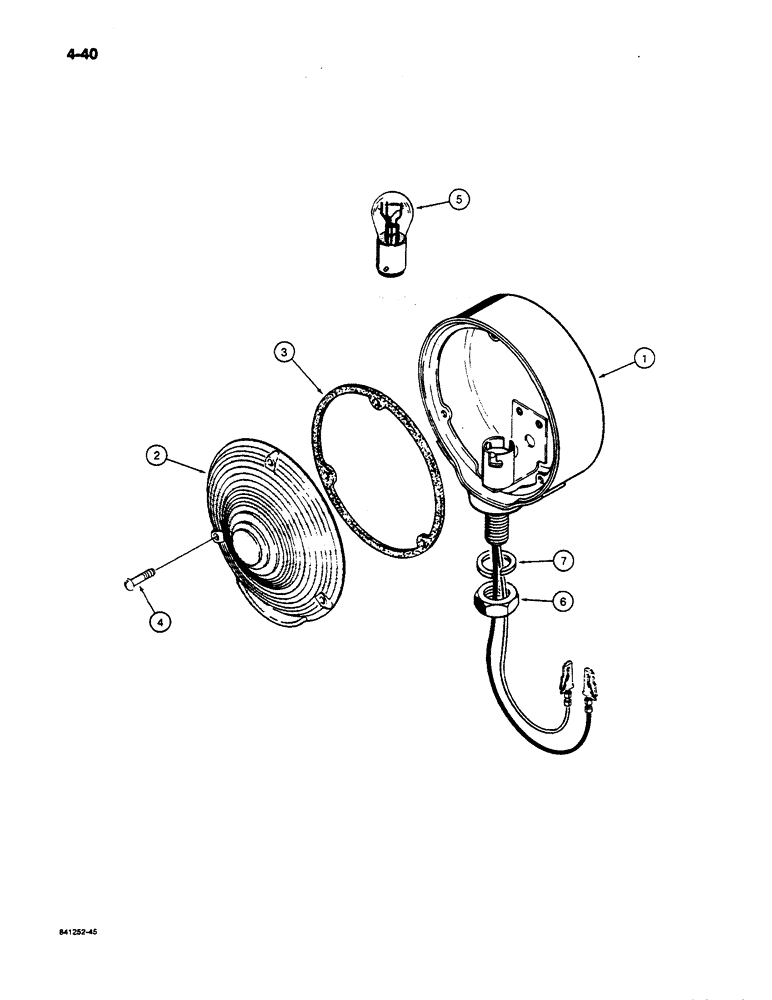 Схема запчастей Case W14C - (4-40) - STOP AND TAIL LAMP (04) - ELECTRICAL SYSTEMS