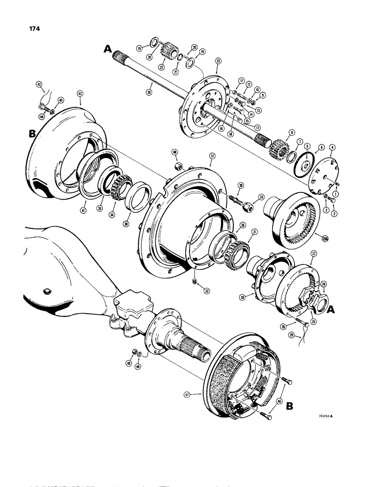 Схема запчастей Case W24B - (174) - AXLE PLANETARY (06) - POWER TRAIN