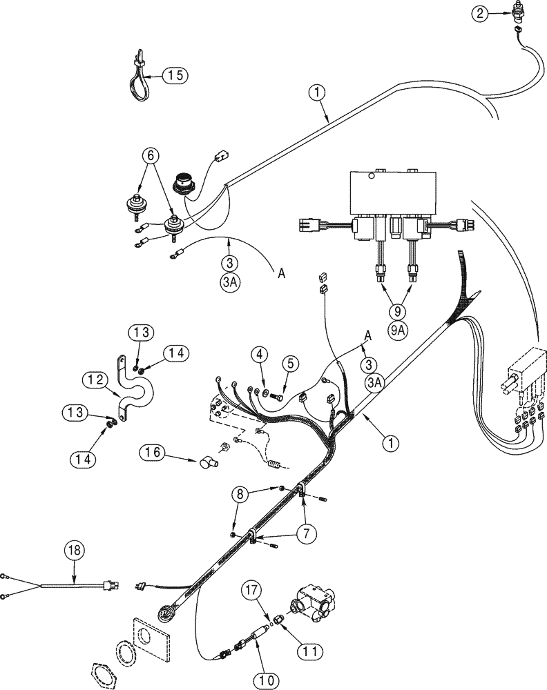 Схема запчастей Case 921C - (04-17) - HARNESS, REAR CHASSIS (04) - ELECTRICAL SYSTEMS