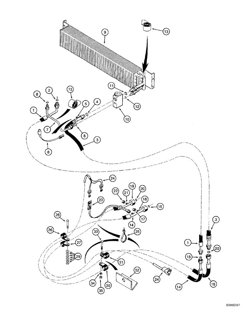 Схема запчастей Case 1150H_IND - (09-34) - AIR CONDITIONING SYSTEM (09) - CHASSIS/ATTACHMENTS