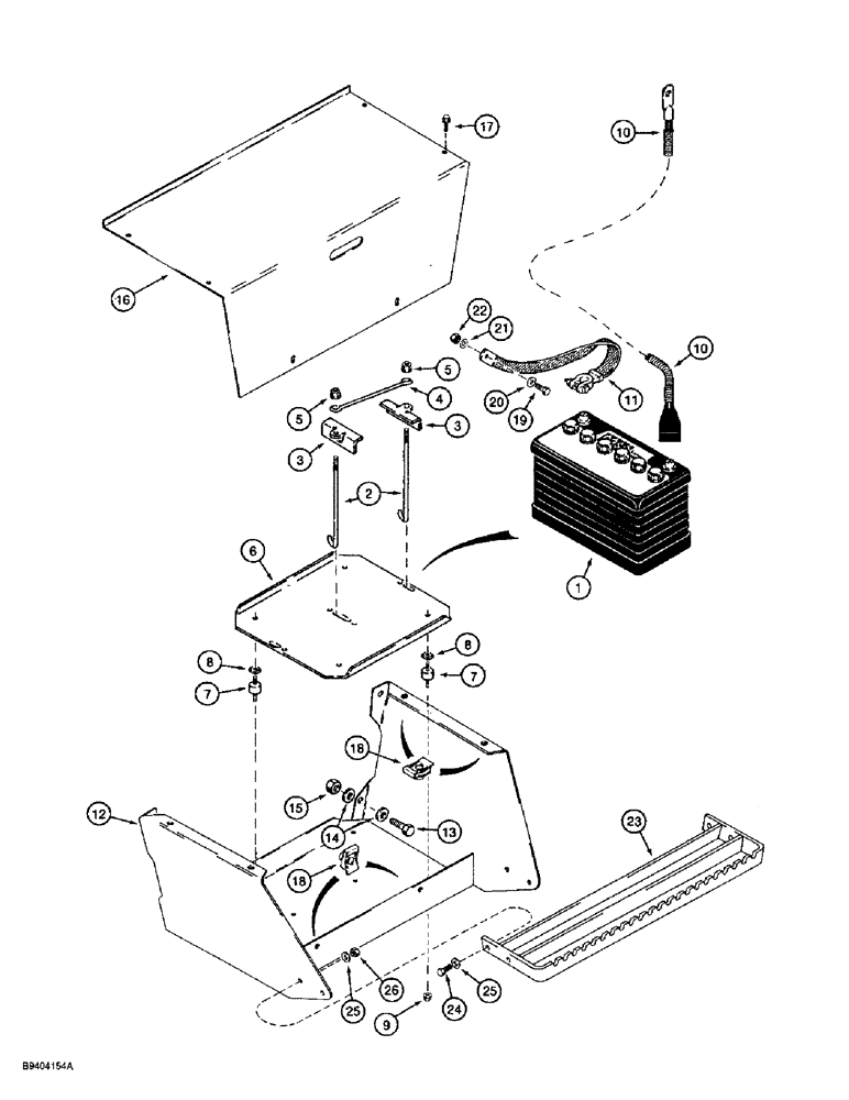 Схема запчастей Case 860 - (4-10) - BATTERY, MOUNTING, AND CABLES (04) - ELECTRICAL SYSTEMS