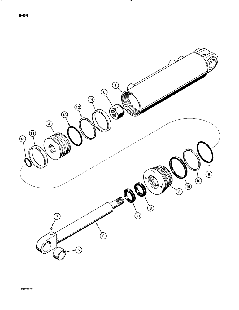 Схема запчастей Case W18B - (8-64) - N9149 CLAM CYLINDER (08) - HYDRAULICS