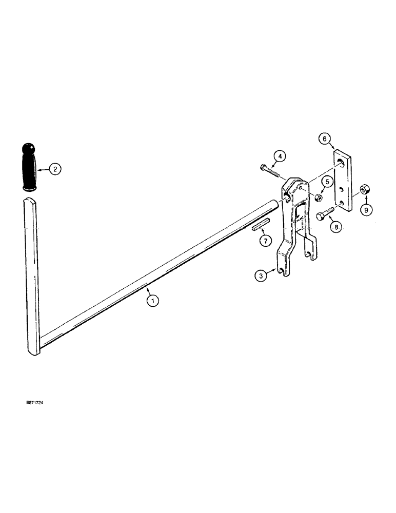 Схема запчастей Case TF300 - (9-12) - TRENCHER CLUTCH CONTROL LEVER AND FORK (09) - CHASSIS/ATTACHMENTS