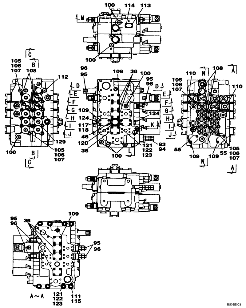 Схема запчастей Case CX290 - (08-69A) - VALVE ASSY - CONTROL (08) - HYDRAULICS