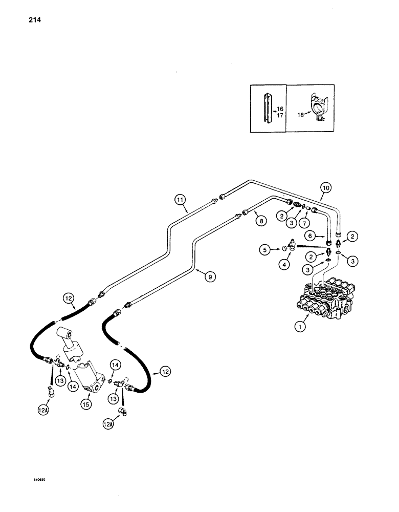 Схема запчастей Case 880C - (214) - BOOM CYLINDER LINES, PIN 6205456 AND AFTER (07) - HYDRAULIC SYSTEM