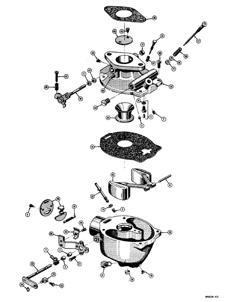 Схема запчастей Case 310C - (022) - MARVEL-SCHEBLER CARBURETOR (01) - ENGINE