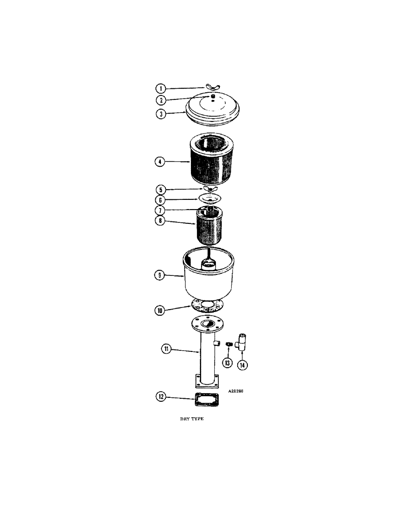 Схема запчастей Case W8E - (098[1]) - OIL BATH AIR CLEANER DIESEL ENGINE (02) - ENGINE