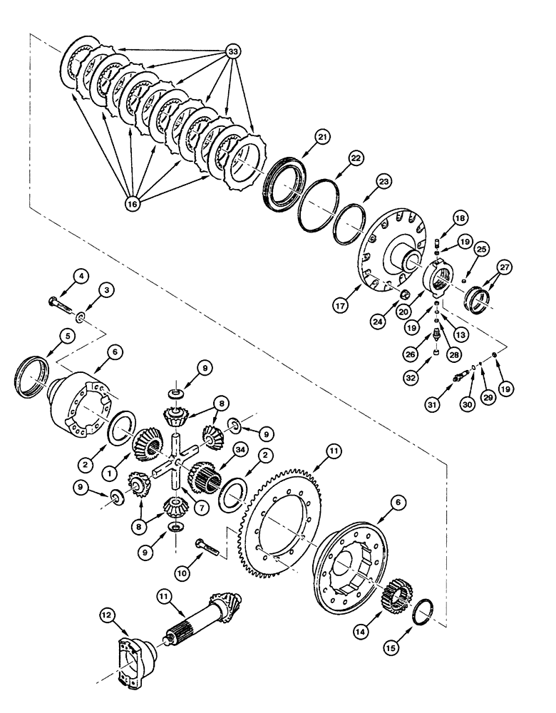 Схема запчастей Case 885 - (06.26[00]) - REAR AXLE CLARK - RING GEAR AND PINNION (06) - POWER TRAIN