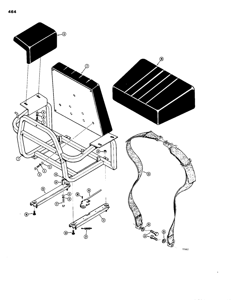 Схема запчастей Case 1150B - (464) - SEAT ASSEMBLIES AND SEAT BELT (05) - UPPERSTRUCTURE CHASSIS