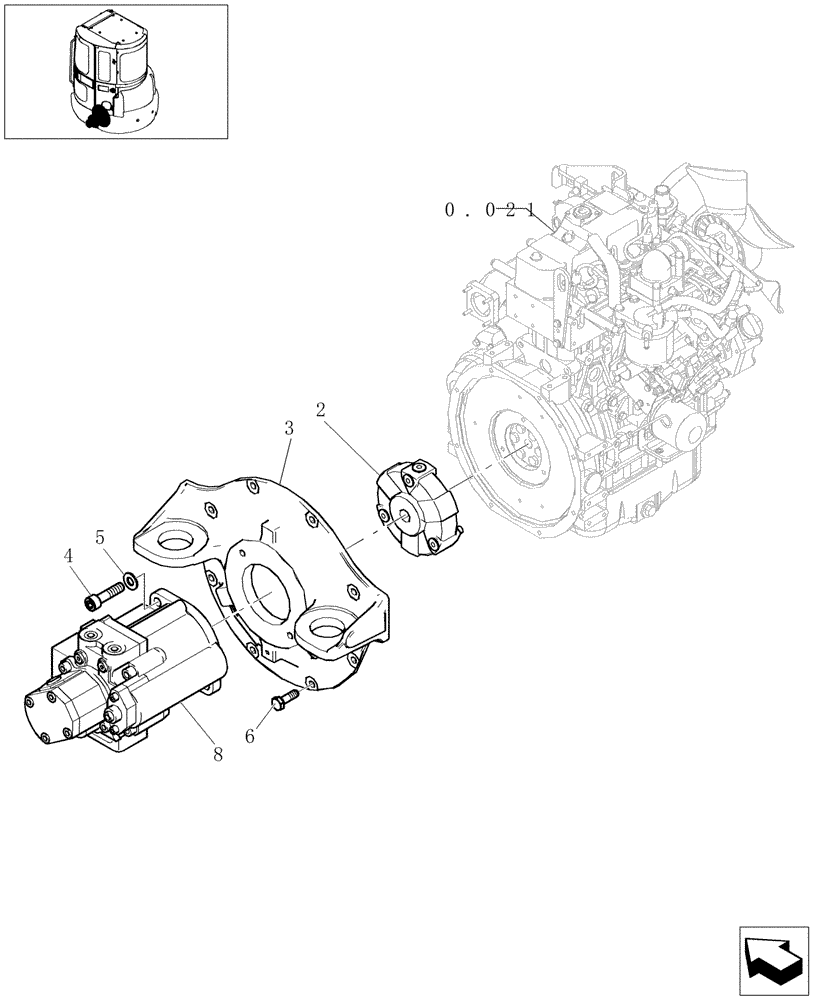 Схема запчастей Case CX31B - (5.0604[04]) - POWER TAKE OFF ASSY (HEATER&COOLER, CAB) - 747939020 (35) - HYDRAULIC SYSTEMS