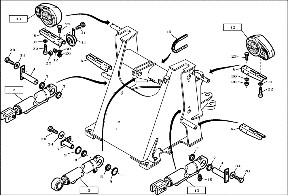 Схема запчастей Case 221D - (01.400[2988596000]) - FRONT FRAME (39) - FRAMES AND BALLASTING