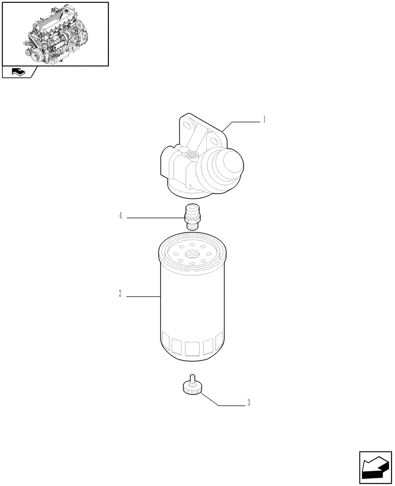 Схема запчастей Case F2CE9684U E151 - (10.206.03) - FUEL PRE-FILTER (504216738) (01) - ENGINE