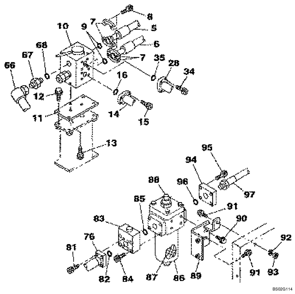 Схема запчастей Case CX210N - (08-56) - HYDRAULICS, AUXILIARY - DOUBLE ACTING CIRCUIT, PEDAL ACTIVATED (Nov 3 2009 8:16AM) (08) - HYDRAULICS