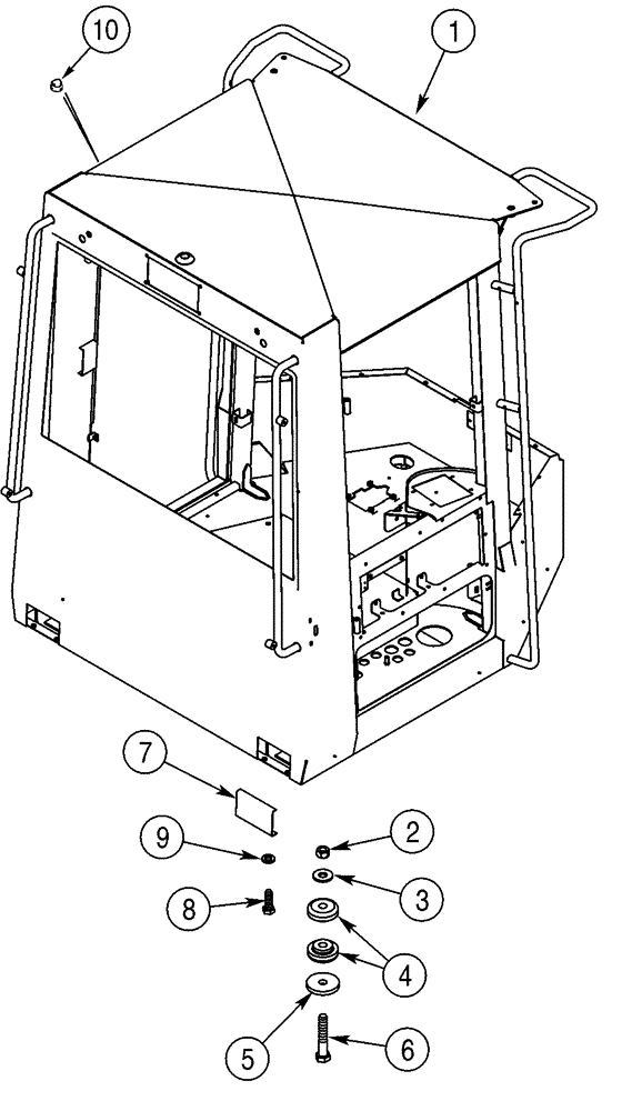 Схема запчастей Case 521D - (09-55) - CANOPY, ROPS - MOUNTING (09) - CHASSIS