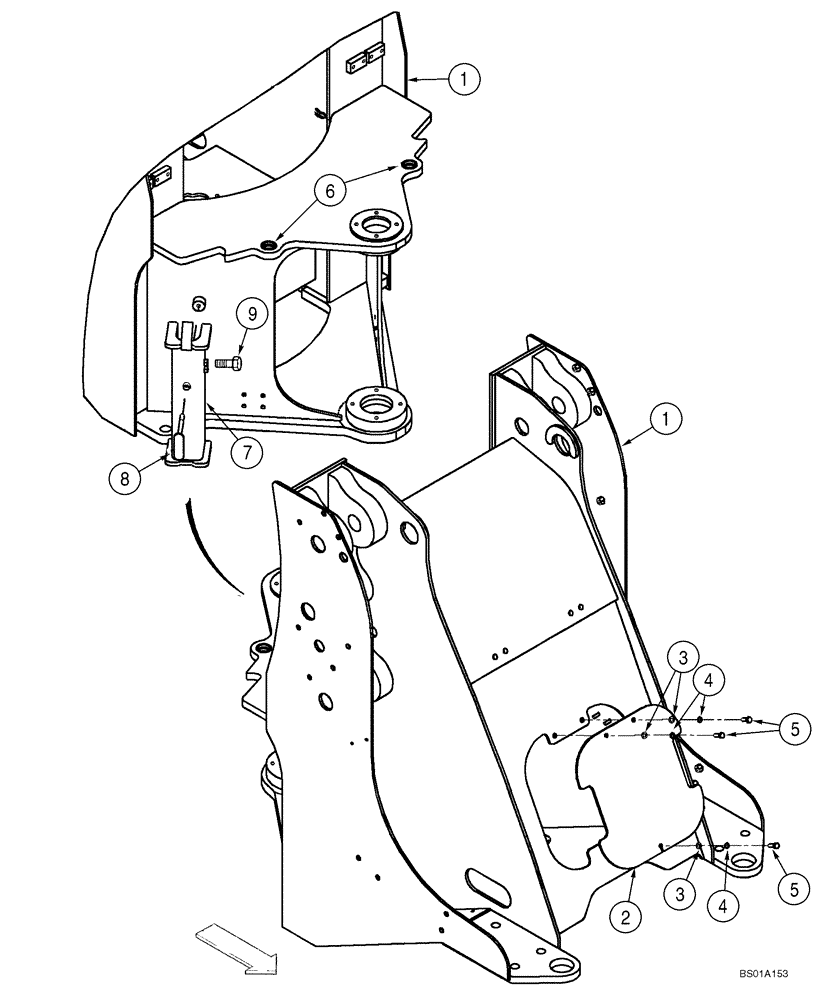 Схема запчастей Case 521D - (09-27) - FRAME, FRONT (XT LOADER) (09) - CHASSIS