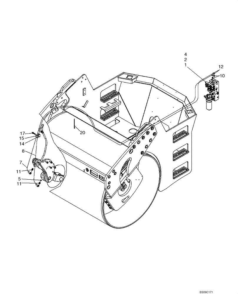 Схема запчастей Case DV210 - (35.565.01) - EDGE CUTTER HYDRAULICS (GROUP 550-1-ND132351) (35) - HYDRAULIC SYSTEMS