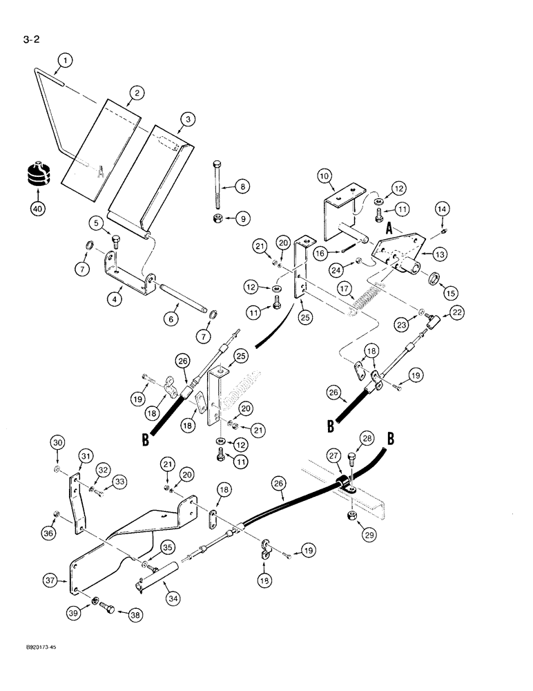 Схема запчастей Case 721 - (3-02) - FOOT THROTTLE CONTROL (03) - FUEL SYSTEM