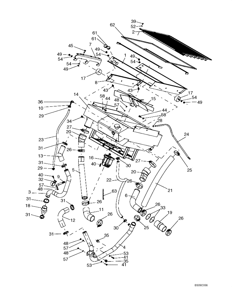 Схема запчастей Case DV210 - (10.414.01) - ENGINE COOLING (GROUP 125-ND142613) (10) - ENGINE