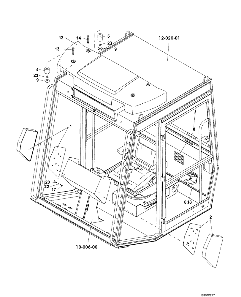 Схема запчастей Case SV216 - (12-020-00[01]) - CHASSIS - PLATFORM EQUIPMENT (GROUP 167) (ND104884) (09) - CHASSIS/ATTACHMENTS