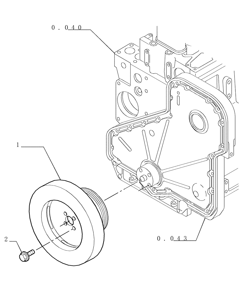 Схема запчастей Case 1850K - (0.084[01]) - DAMPER (01) - ENGINE