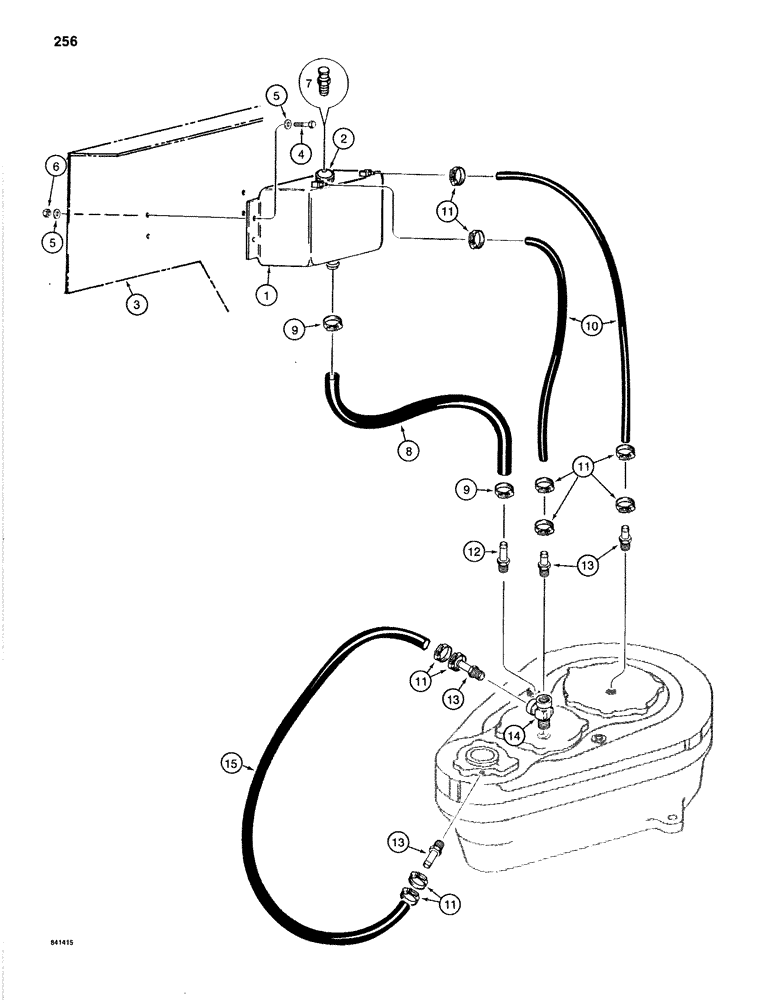 Схема запчастей Case 1280B - (256) - SWING GEARBOX LUBRICATION SYSTEM (09) - CHASSIS/ATTACHMENTS