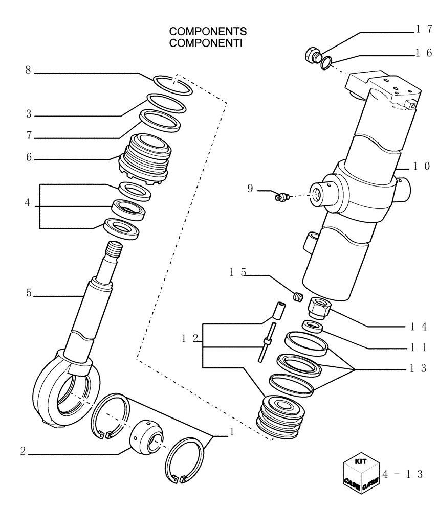 Схема запчастей Case 1850K - (3.443[02]) - LIFT CYLINDERS - FRONT IMPLEMENT (07) - HYDRAULIC SYSTEM/FRAME