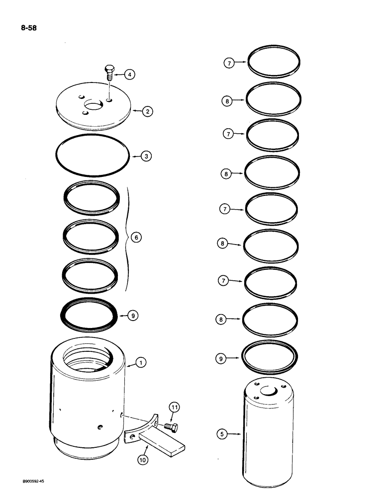 Схема запчастей Case 1085C - (8-058) - UPPER HYDRAULIC SWIVEL (08) - HYDRAULICS