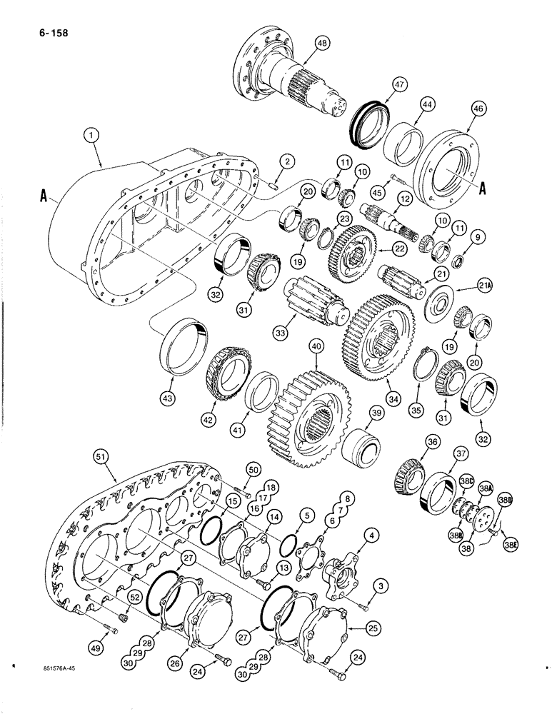 Схема запчастей Case 1187B - (6-158) - FINAL DRIVE TRANSMISSION (06) - POWER TRAIN