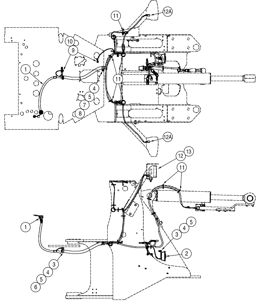 Схема запчастей Case 521D - (04-07) - HARNESS, FRONT (Z-BAR LOADER) (04) - ELECTRICAL SYSTEMS