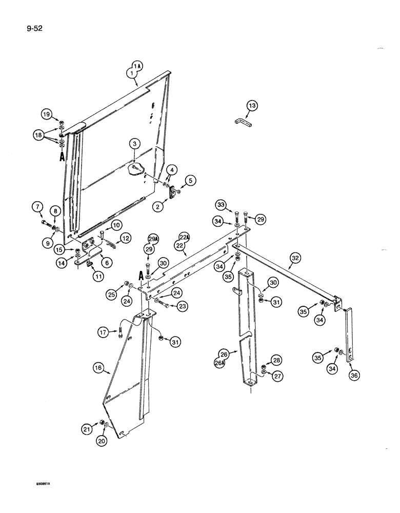 Схема запчастей Case 1085B - (9-052) - LEFT-HAND SIDE SHIELDS (09) - CHASSIS