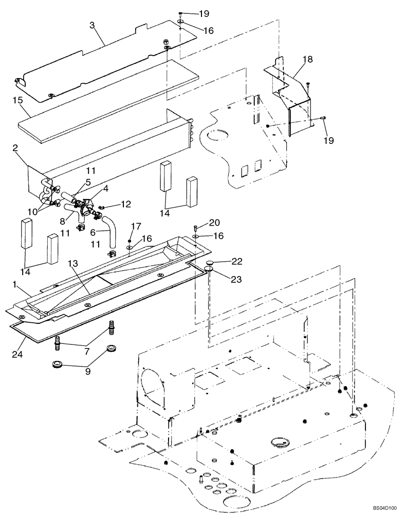 Схема запчастей Case 721D - (09-44) - HEATER CORE MOUNTING (09) - CHASSIS