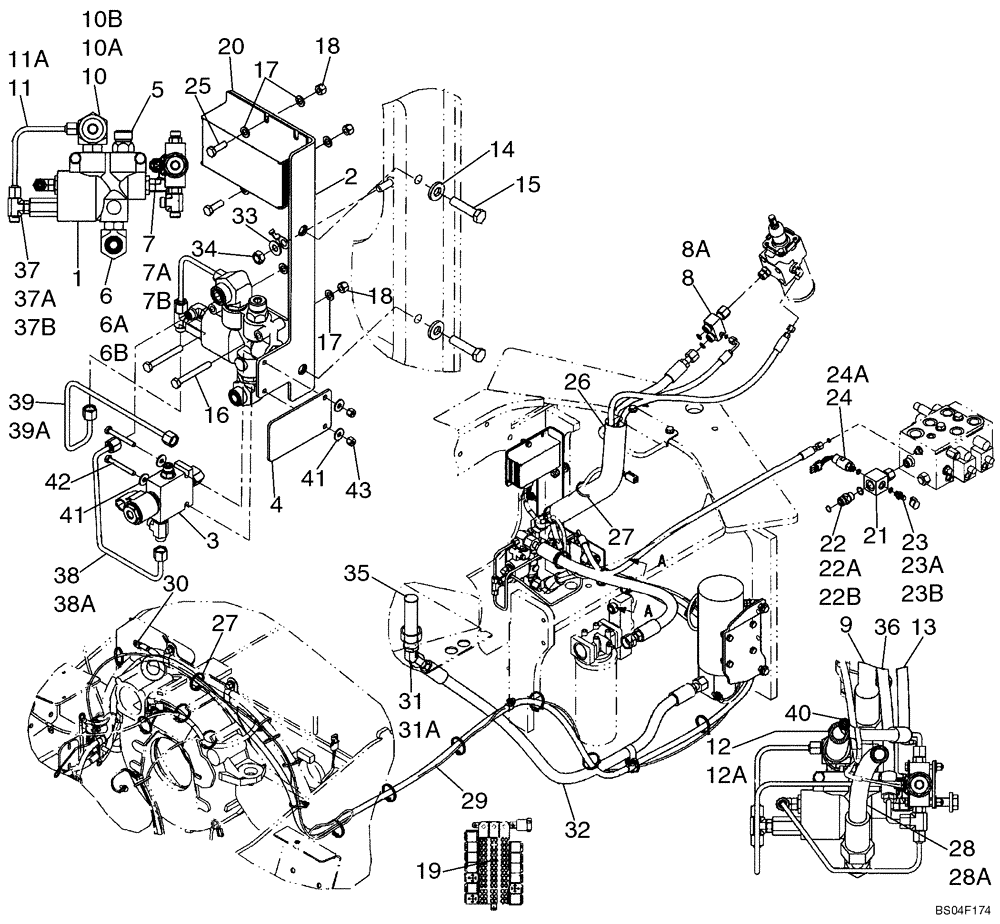 Схема запчастей Case 521D - (05-07) - HYDRAULICS - STEERING, AUXILIARY (05) - STEERING