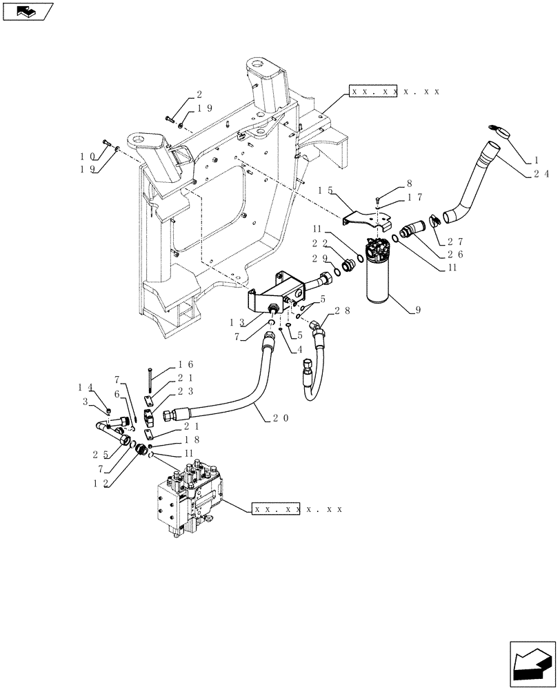 Схема запчастей Case 721F - (35.300.01) - HYDRAULICS - RESERVOIR RETURN (35) - HYDRAULIC SYSTEMS